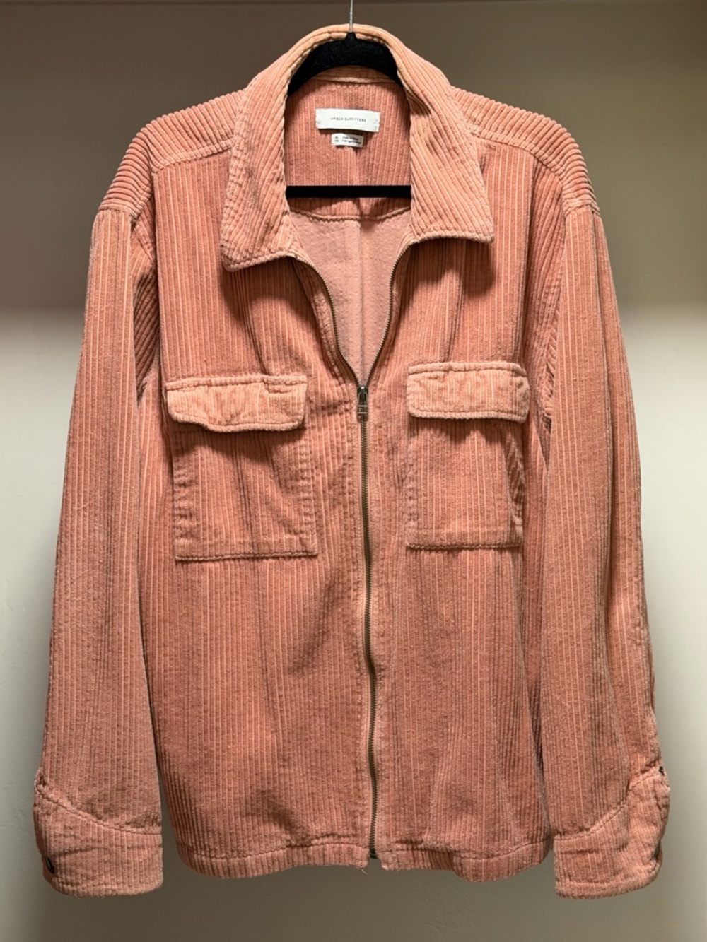 Urban Outfitters Corduroy Zip Jacket in Dusty Pink